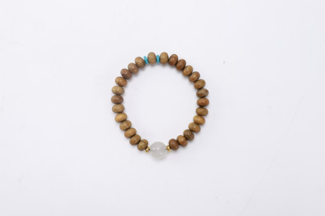 Natural Tiger Eye & Wooden Beaded Bracelet – Classic Vintage Style